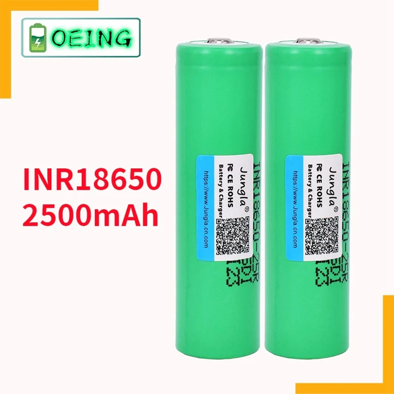 2pcs 3,7 V 2500mAh INR18650 25R li-ion batterie entladung 15A Wiederaufladbare Batterien Taschenlampe