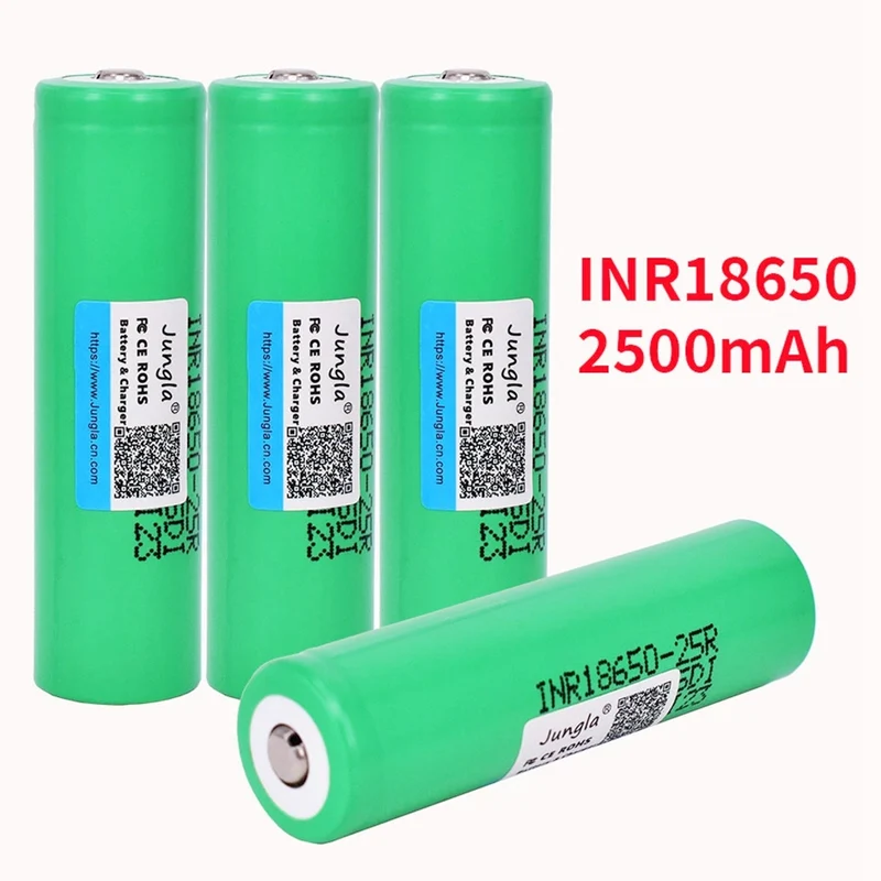 2pcs 3,7 V 2500mAh INR18650 25R li-ion batterie entladung 15A Wiederaufladbare Batterien Taschenlampe