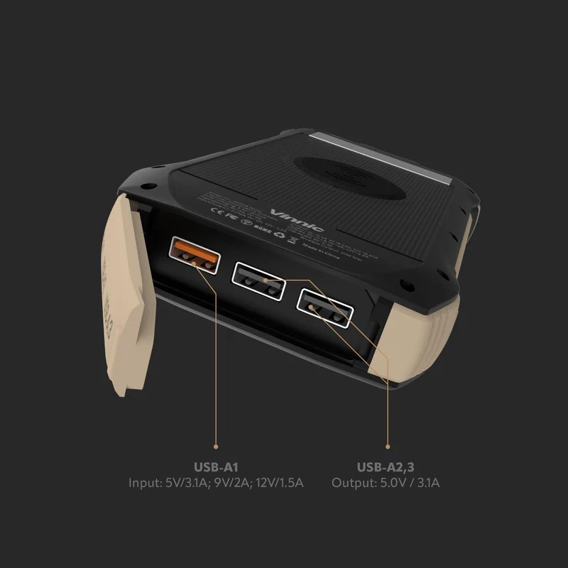 SACA PEAK Solar Wireless Powerbank 20K + Taschenlampe