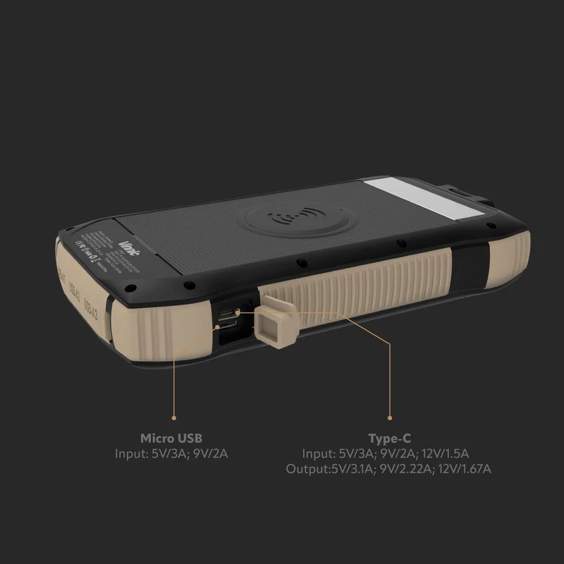 SACA PEAK Solar Wireless Powerbank 20K + Taschenlampe