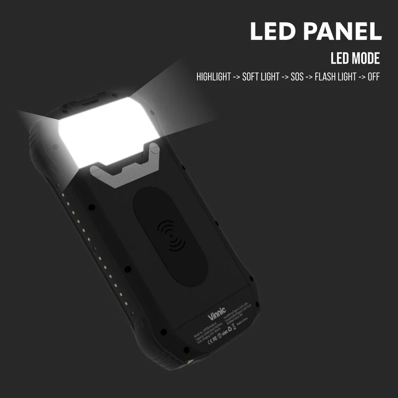 SACA PEAK Solar Kabellose Powerbank 10K + LED