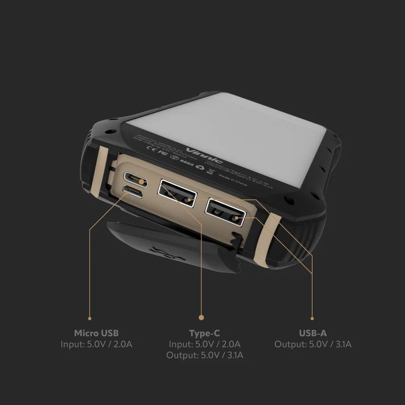 SACA PEAK Solar Powerbank 10K + Voll LED