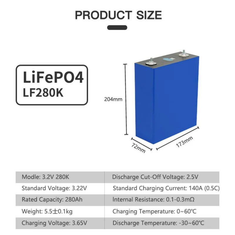 DIY 4PCS 3,2V 314Ah Lifepo4 Akku mit Daly BMS Wiederaufladbare LF280k Akkupack Solarenergiespeichersystem