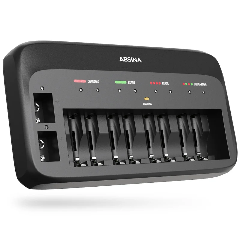 Akkuladegerät X10 für AA, AAA und Blockakkus mit 9 V