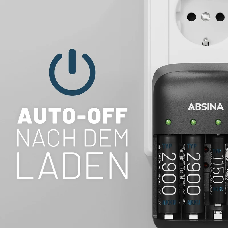 Akkuladegerät X4 für AA, AAA und Blockakkus mit 9 V