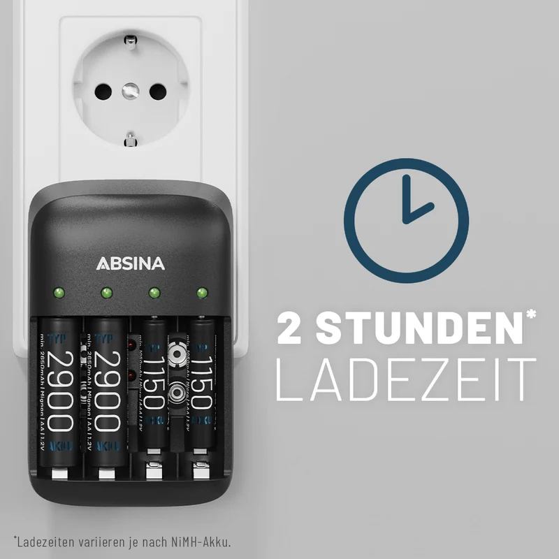 Akkuladegerät X4 für AA, AAA und Blockakkus mit 9 V