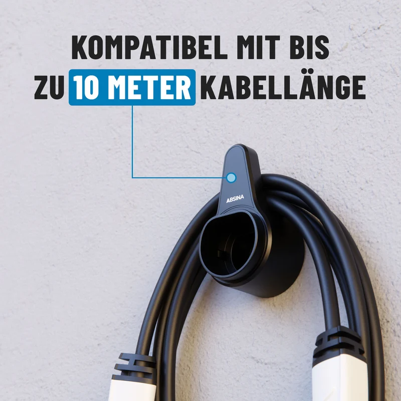 Wandhalterung für Typ 2 Ladekabel bis 10 m