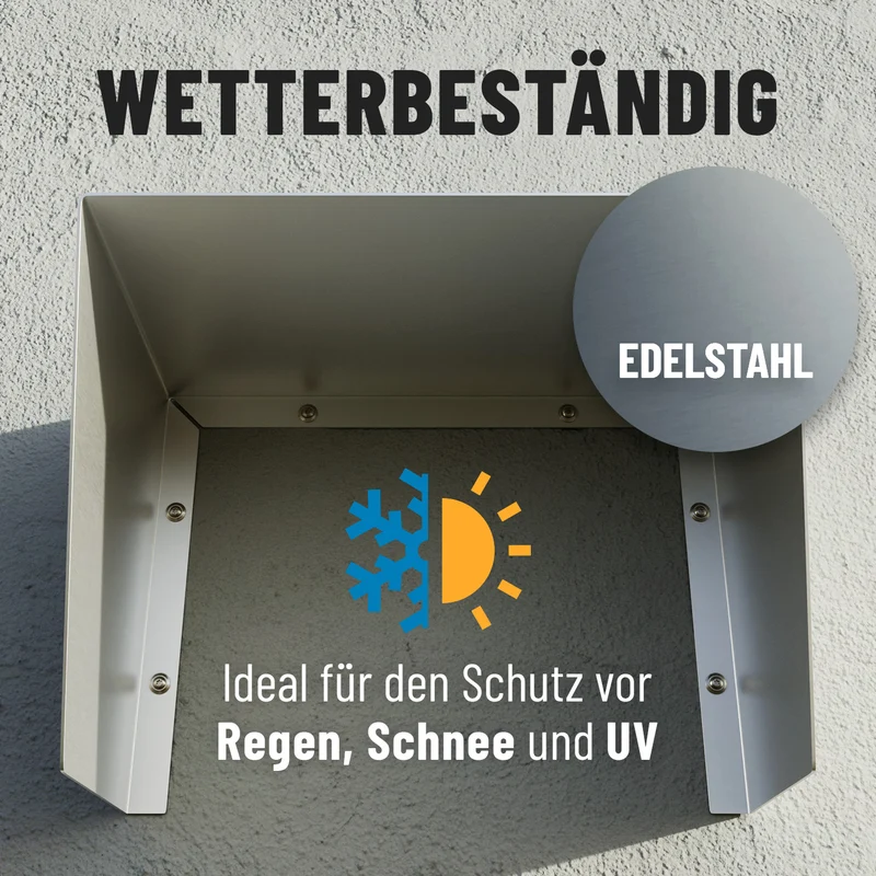 Schutzdach für Wallboxen aus Edelstahl