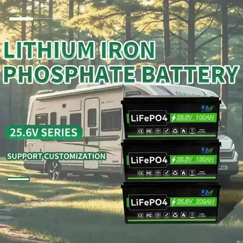 Lifepo4 Battery 25.6V 100Ah 200Ah1 50Ah Long Cycle Life Battery Premium Reliable Power Lithium Battery
