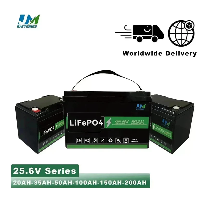 Lifepo4 Battery 25.6V 100Ah 200Ah1 50Ah Long Cycle Life Battery Premium Reliable Power Lithium Battery