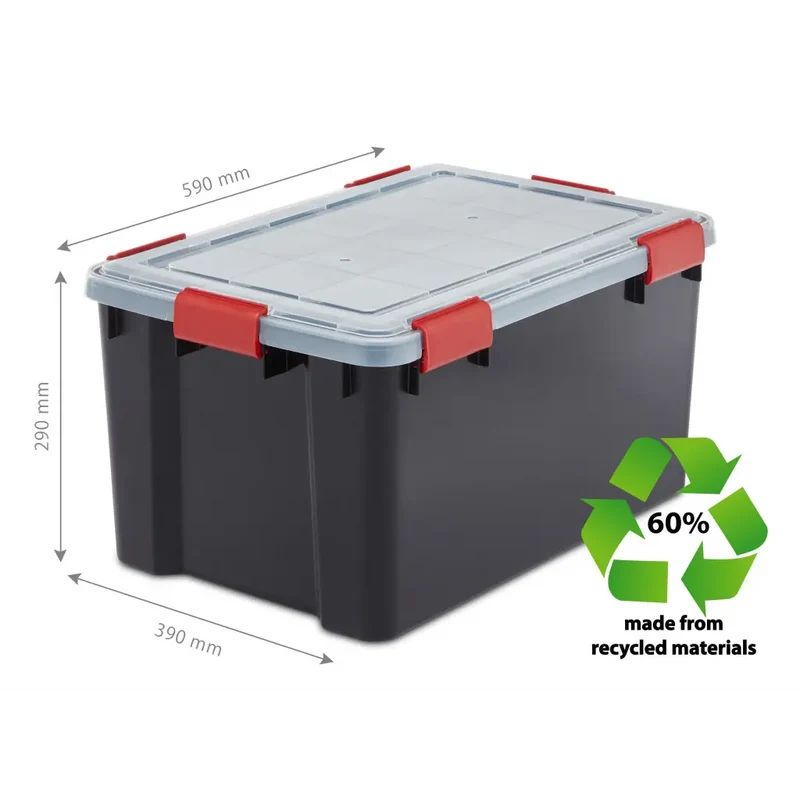 Waterdichte opbergbox met 6 sterke clipsluitingen