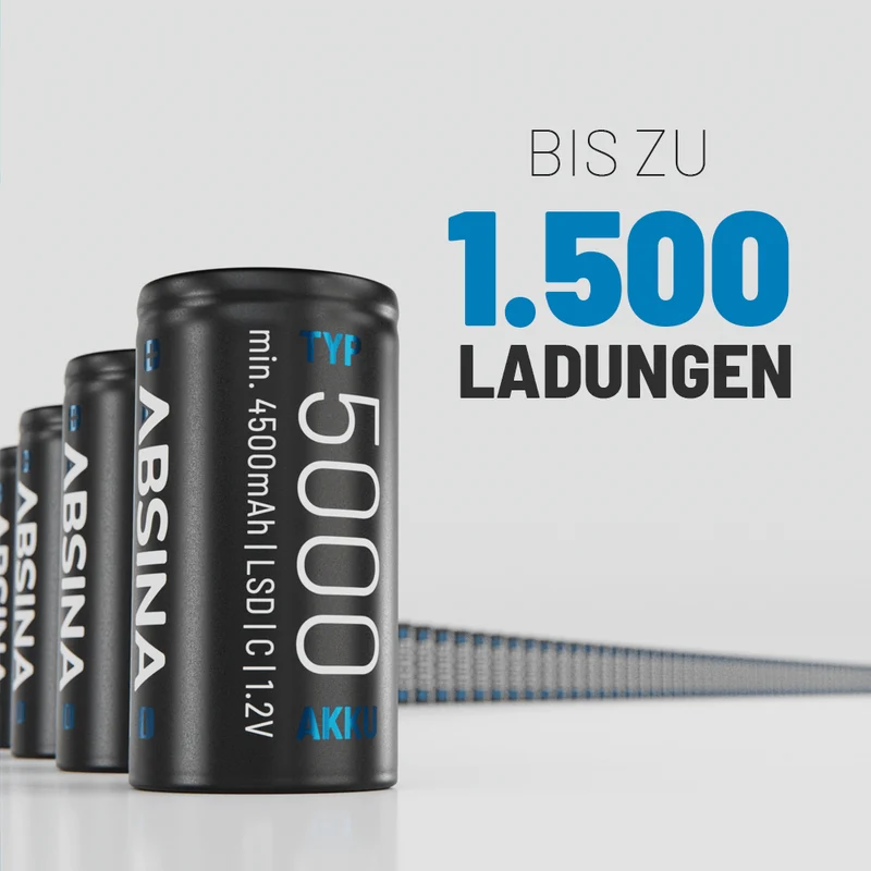 Akkus Baby C, 1,2 V NiMH, 4.500 mAh