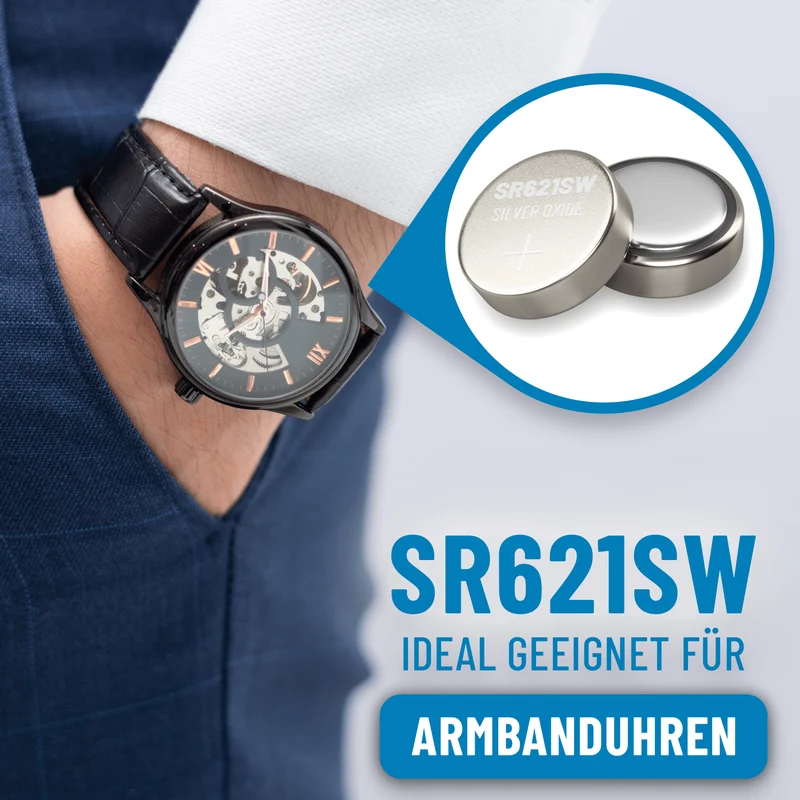 SR621SW Uhrenbatterien, 1,55 V Silberoxid