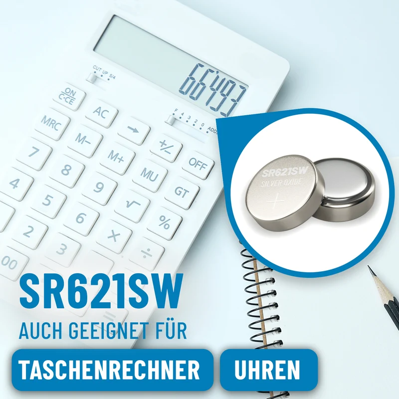 SR621SW Uhrenbatterien, 1,55 V Silberoxid