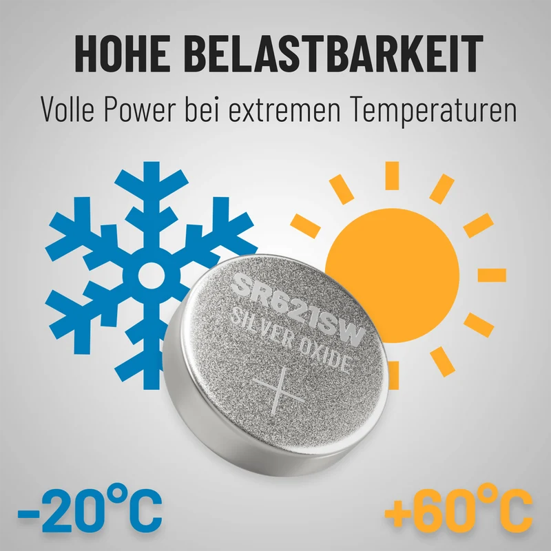 SR621SW Uhrenbatterien, 1,55 V Silberoxid