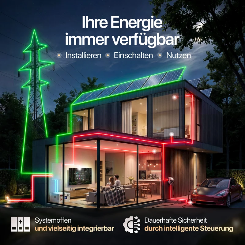 Lifepo4 17kWh 48V Batterie (HS-48-17.0) - langlebig, sicher, hergestellt in Deutschland (0%MwSt)
