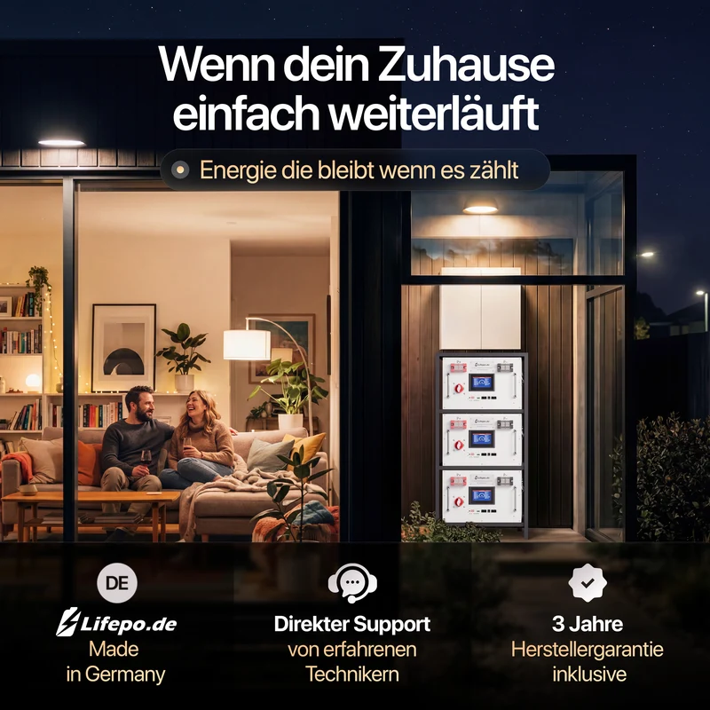Lifepo4 17kWh 48V Batterie (HS-48-17.0) - langlebig, sicher, hergestellt in Deutschland (0%MwSt)