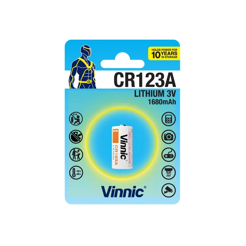 Vinnic - CR123 3V Lithium-Rundzelle - 1 Stück