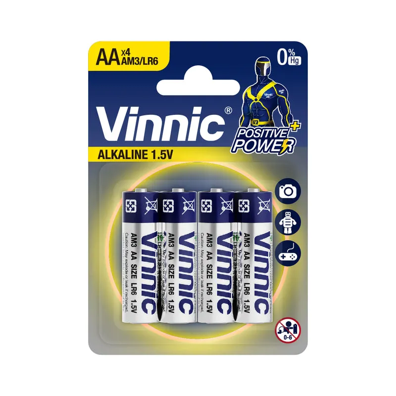 Vinnic - AA 1,5V Longlife Alkaline Batterie - 4er-Pack