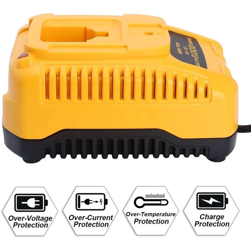 7.2V-18V Akku-Ladegerät DC9310 kompatibel mit Dewalt 18V 14.4V 12V 9.6V 7.2V NiCad & NiMh Akku DC9096 DC9098 DC9099