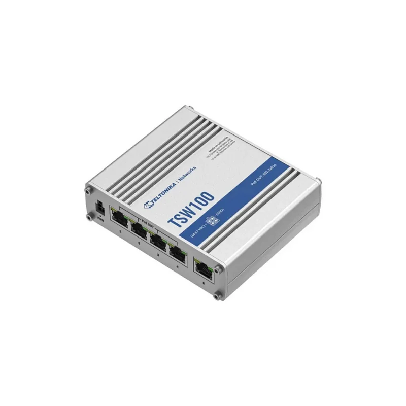 Teltonika Switch Gigabit TSW100, 5-port, 1 Gbit/s, 4x PoE+