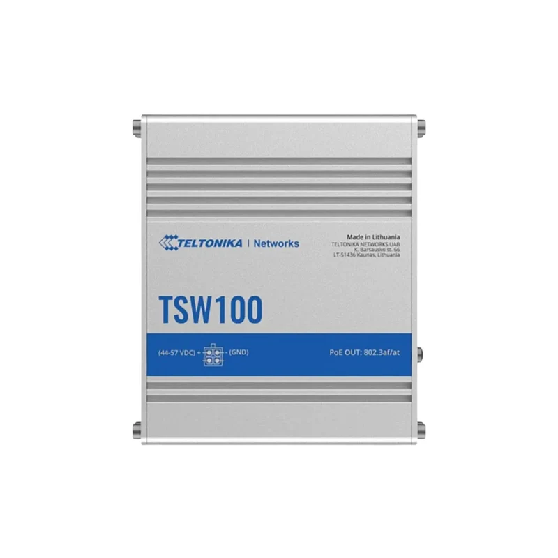 Teltonika Switch Gigabit TSW100, 5-port, 1 Gbit/s, 4x PoE+
