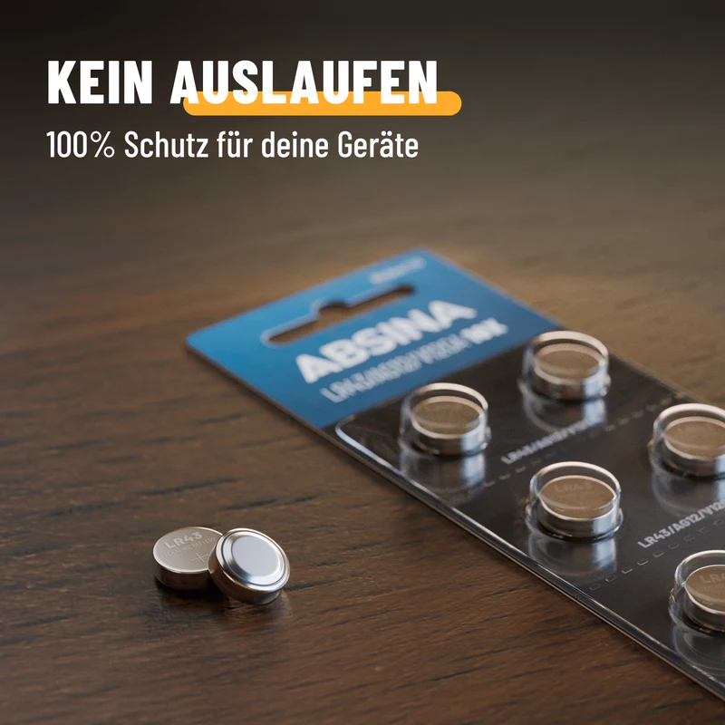 LR43 Knopfzellen (AG12), 1,5 V Alkaline