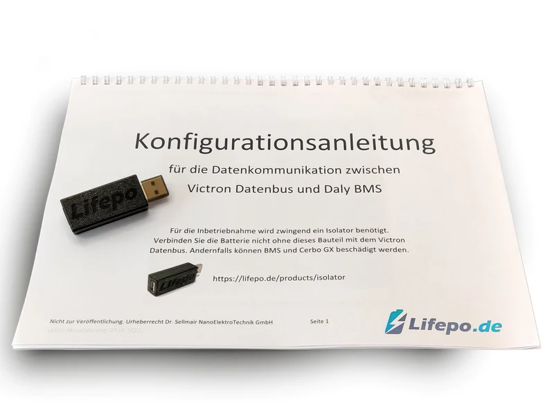 Isolator und Konfigurationsanleitung zur Verbindung des Batteriesystems mit dem Victron Datenbus (0%MwSt)