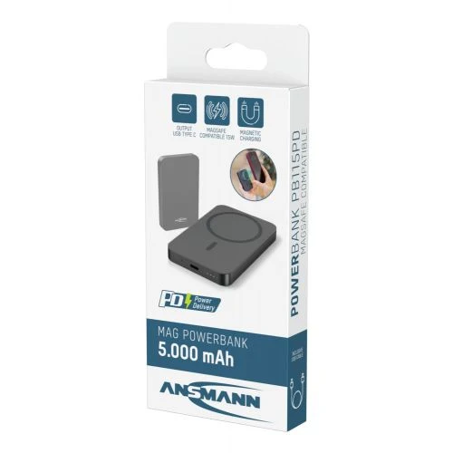 ANSMANN Powerbank 5000 mAh PB115PD Mag, Schwarz