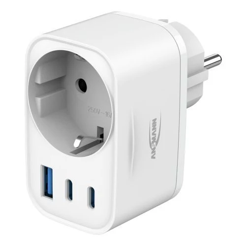 ANSMANN USB-Ladegerät Home Socket HS330 / 3 A / 30 W / 3 Port, Weiß