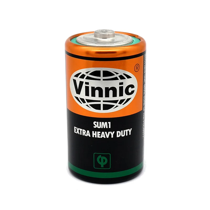 Vinnic - D 1,5V Extra Heavy Duty Zink-Kohle-Batterie - 2 Stück