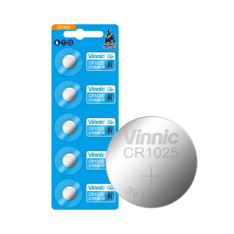 Vinnic - Lithium-Knopfzelle CR1025 5er-Pack