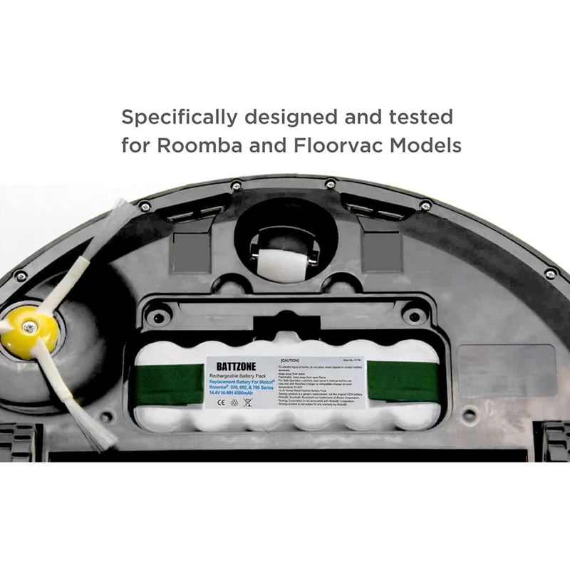 14,4 V 3850 mAh NiMH-Akku für iRobot Roomba 900 800 700 600 500 Serie, inklusive 4 Seitenbürsten und 1 Bürstenreinigungswerkzeug