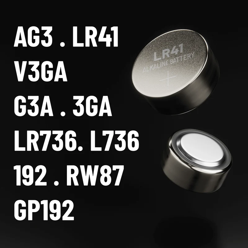 LR41 Knopfzellen (AG3), 1,5 V Alkaline