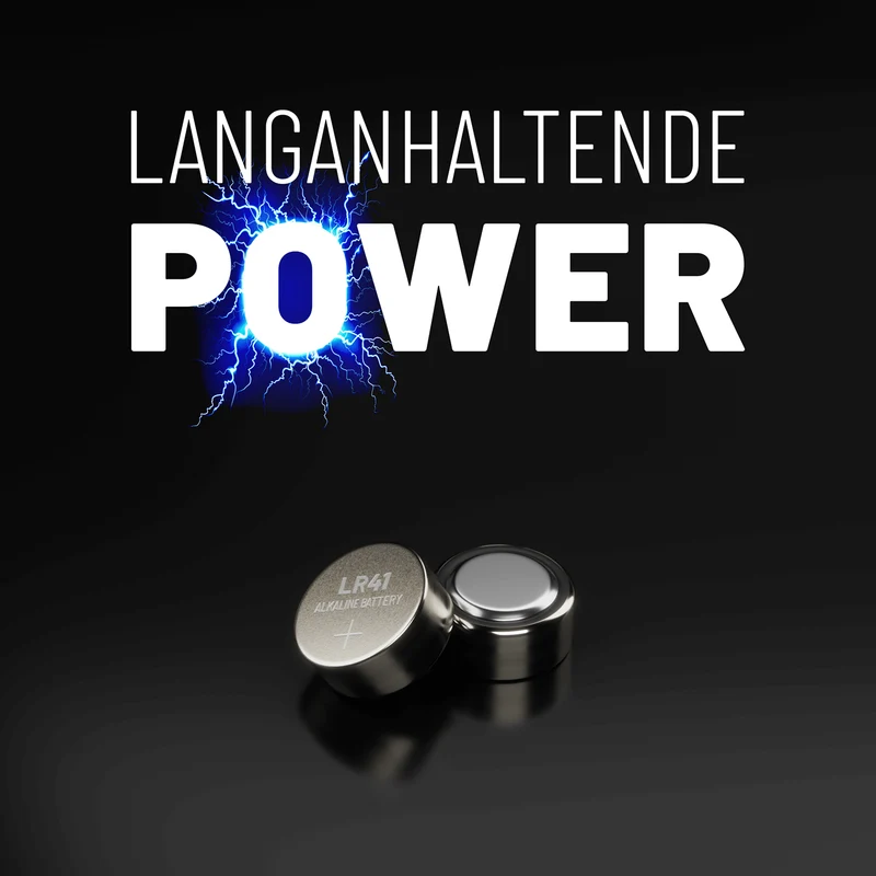 LR41 Knopfzellen (AG3), 1,5 V Alkaline