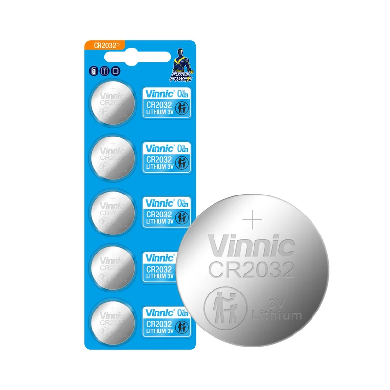 Vinnic - Lithium-Knopfzelle CR2032 5er-Pack