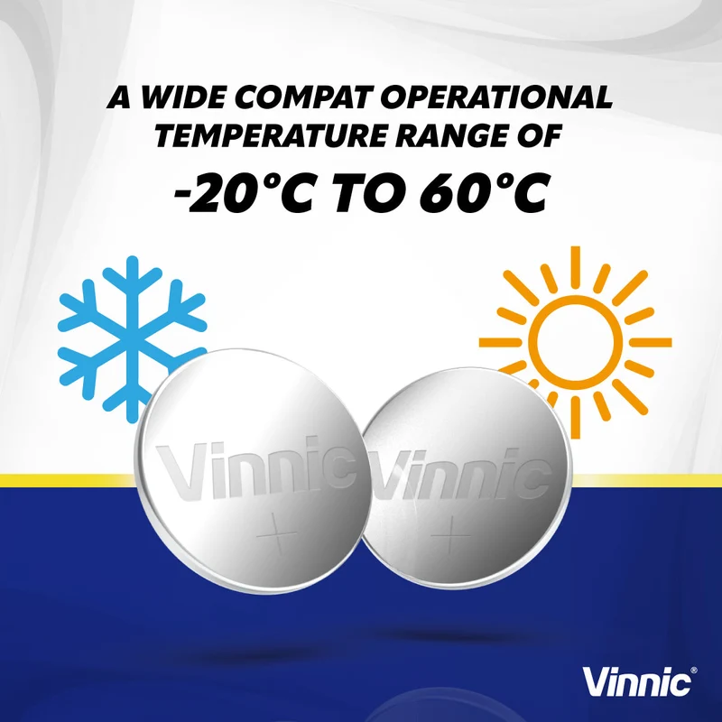 Vinnic - Lithium-Knopfzelle CR2032 5er-Pack