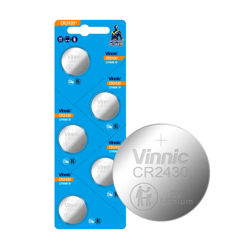 Vinnic - Lithium-Knopfzelle CR2430 5 Stück