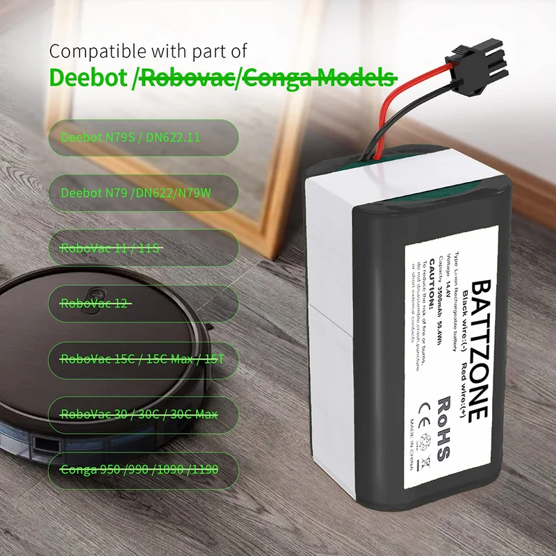 14,4 V 3500mAh Li-Ion Ersatzakku Für Haie Shark ION Roboter RV700, RV720, RV750, RV755 usw. (Spannung, Größe, Stecker können angepasst werden)