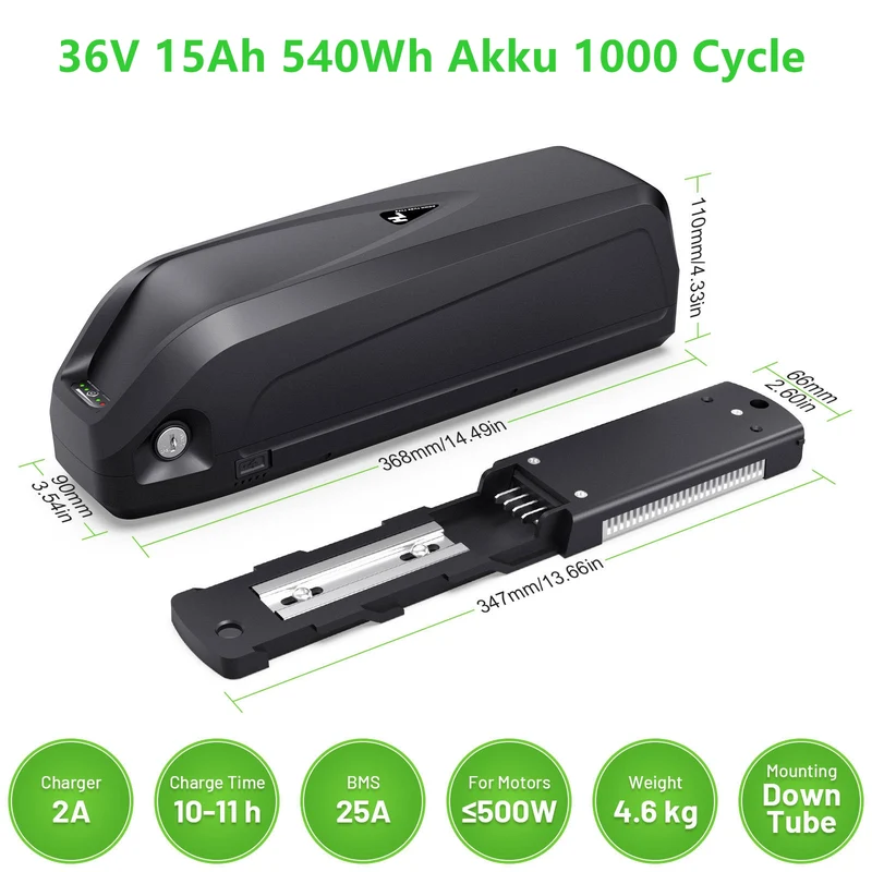 36V 15Ah Batterie S039-3 lithium-ionen Hailong Ebike mit BMS USB für 750W 1000W Motor Notfall backup Motor