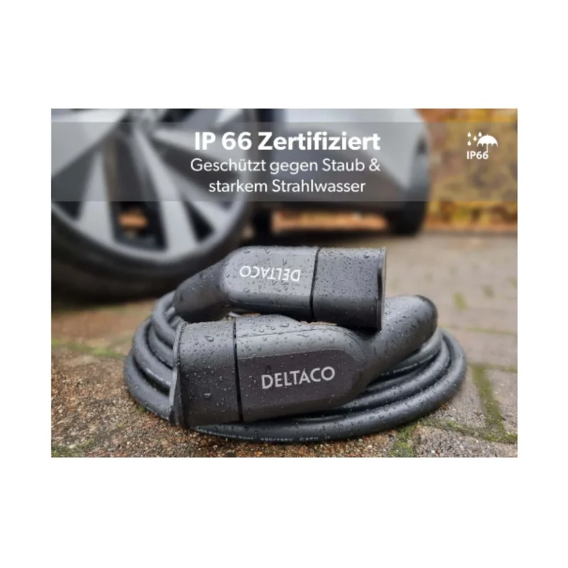 Deltaco Ladekabel Typ2, 11kW, 16A, 5.0m
