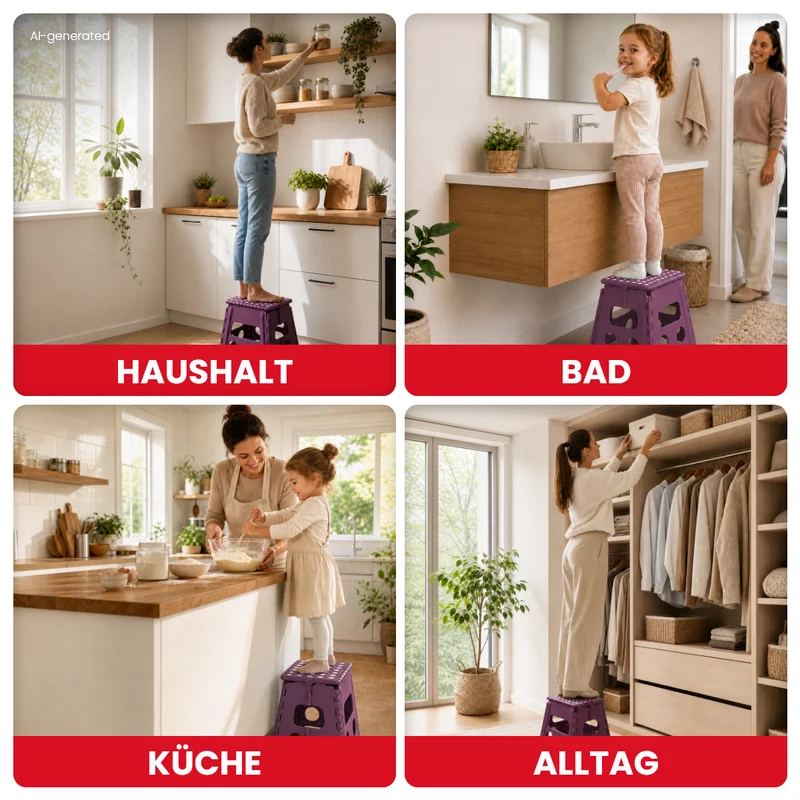 Klappbarer Tritthocker lila