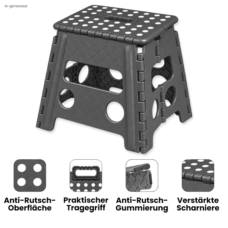 Klappbarer Tritthocker grau
