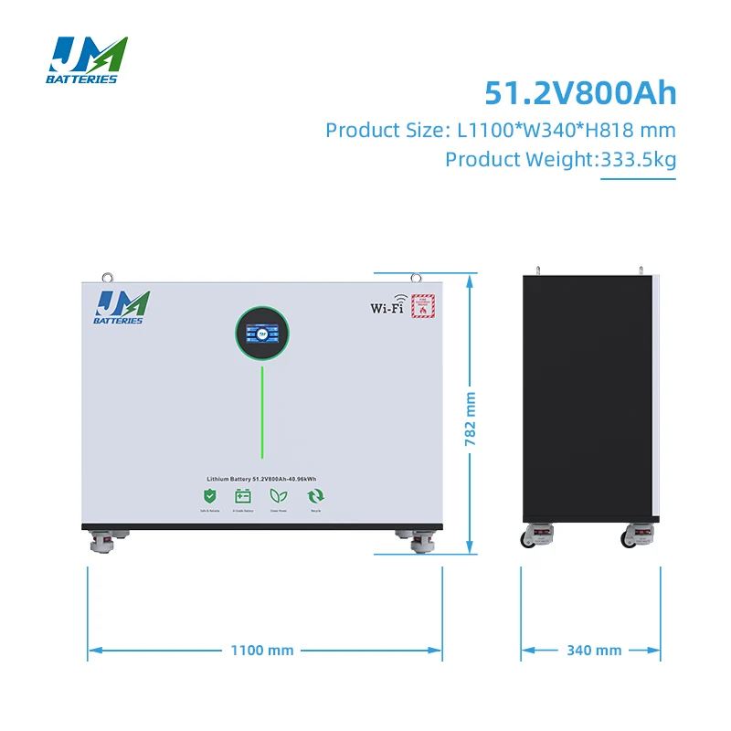 JM 48V 800Ah 40kWh LiFePO4 Battery for Home Energy Storage