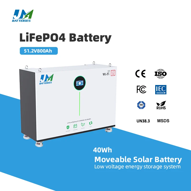JM 48V 800Ah 40kWh LiFePO4 Battery for Home Energy Storage