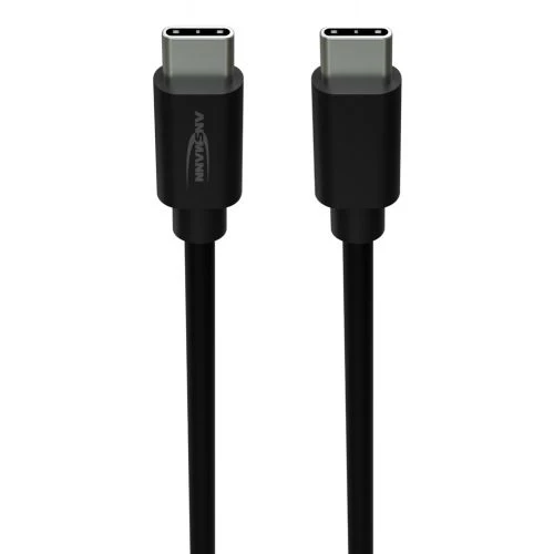 ANSMANN - USB Typ-C zu Typ-C Daten und Ladekabel 120 cm, Schwarz