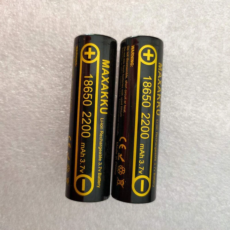 2pcs 18650 3.7V 2200mAh lithium batterie Button Top Für Taschenlampe Stirnlampe Mikrofone