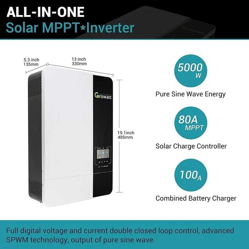 Growatt Solar Off-Grid Energy Storage 240Vac Wechselrichter Lieferant 5kw Wechselrichter 5000es