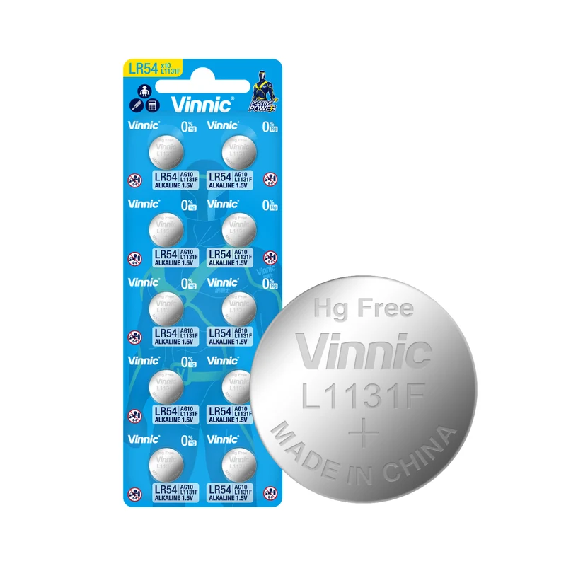 Vinnic - Alkaline Knopfzelle L1131F 10er-Pack