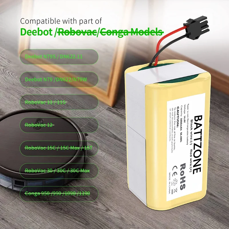 14,4 V 3500mAh Li-Ion Ersatzakku Für IKOHS-NETBOT IKOHS NETBOT S14, IKOHS NETBOT S15